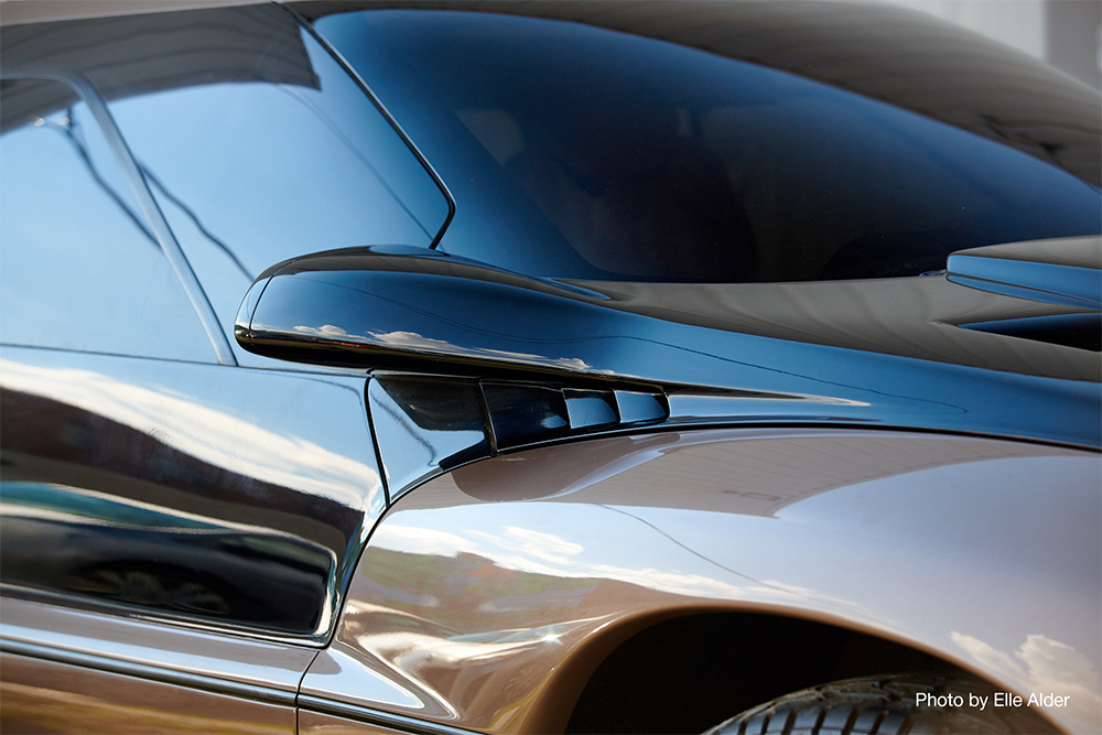 Close up  view of outside mirror on the Ulcetech Torrero