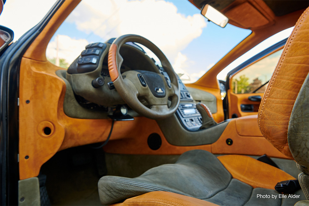 View of interior of Ulcetech Torrero including steering wheel and driver's seat